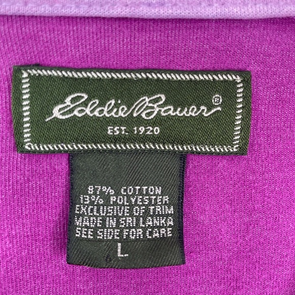 Eddie Bauer Purple Zippered Polo Sweatshirt Size Large - Picture 3 of 8